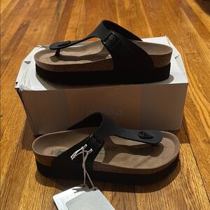 Birkenstock Papillio Gizeh Grooved Black Regular Vegan US 7